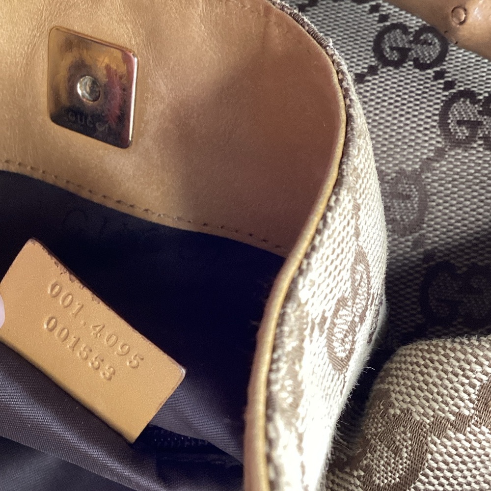 Gucci Tan and Brown Monogram Shoulder Bag - Picture 15 of 15